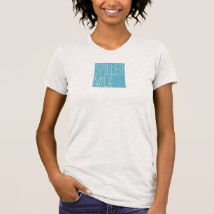 Spilld mjölk kvadrerar logotypkvinna skjorta tee shirt