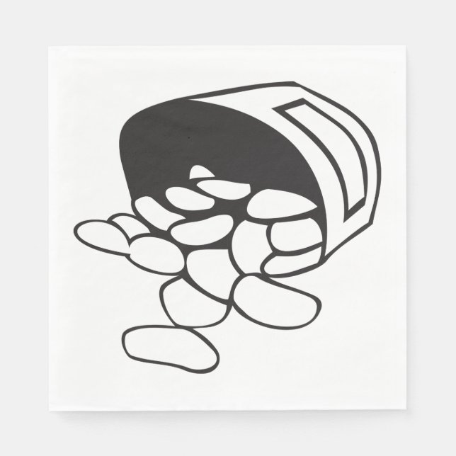 Spilled Beans Black and White Outline Pappersservett (Framsidan)