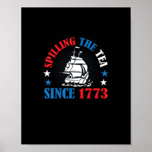 Spilling av tea sedan 1773 Amerikansk historia 4:e Poster