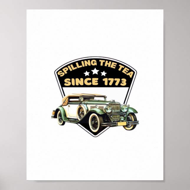 Spilling av tea sedan 1773 års premie poster (Framsidan)