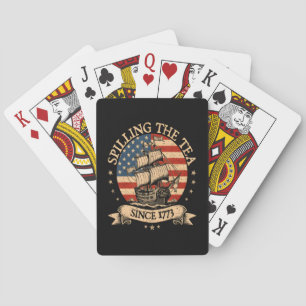 Spilling av tea sedan 1773 Lustigt Amerikansk hist Casinokort