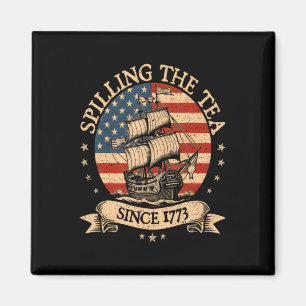 Spilling av tea sedan 1773 Lustigt Amerikansk hist Magnet