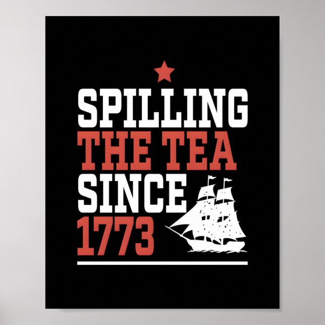 Spilling av tea sedan 1773 Lustigt PM Poster (Framsidan)