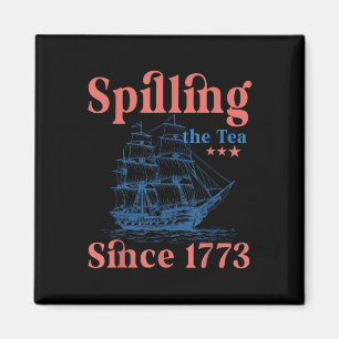 Spilling av tea sedan 1773 patriotisk 4 juli magnet