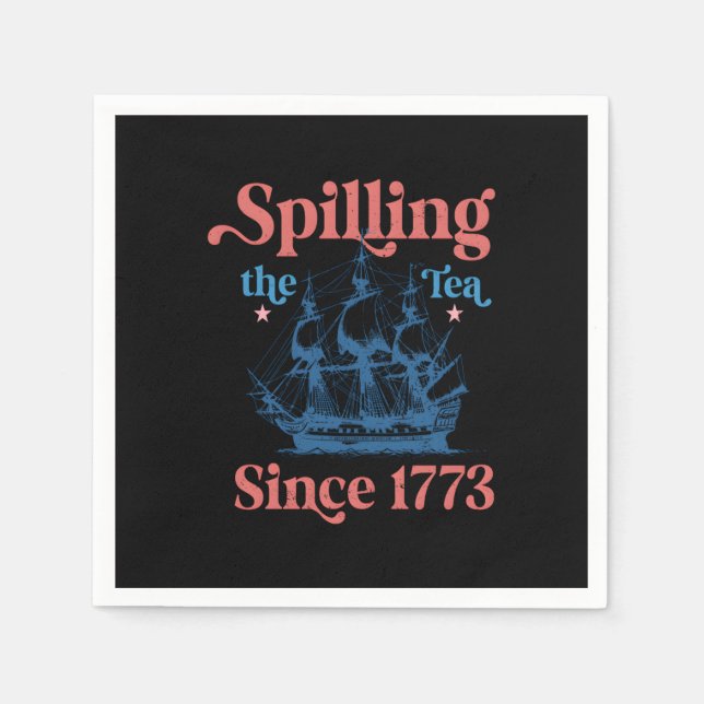 Spilling av tea sedan 1773-priset pappersservett (Framsidan)