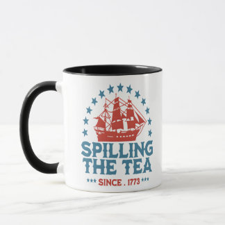 Spilling av tea sedan 1773 Rött vitt blått Funny 4 Mugg
