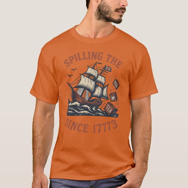Spilling av tea sedan 1773 t shirt (Framsida)
