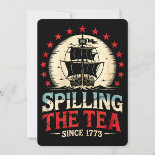 Spilling the Tea sedan 1773 4 juli amerikanska Vin Inbjudningar