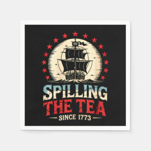 Spilling the Tea sedan 1773 4 juli amerikanska Vin Pappersservett