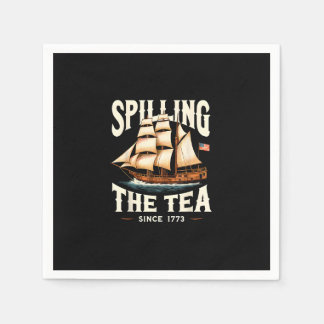 Spilling the Tea sedan 1773 4 juli Retro USA Pappersservett
