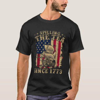 Spilling the Tea sedan 1773 Lustigt American Retro T Shirt