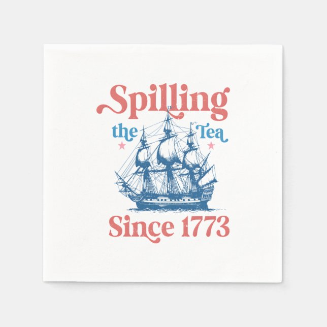 Spilling the Tea sedan 1773, Patriotic, 4:e Jul Pappersservett (Framsidan)