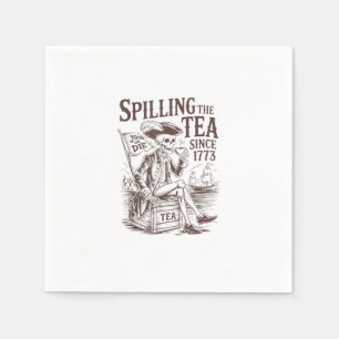 Spilling the Tea sedan 1773 Patriotic American 4:e Pappersservett