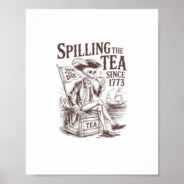 Spilling the Tea sedan 1773 Patriotic American 4:e Poster (Framsidan)