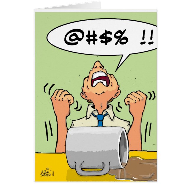 SPILLT KAFFE HÄLSNINGSKORT (Framsidan)