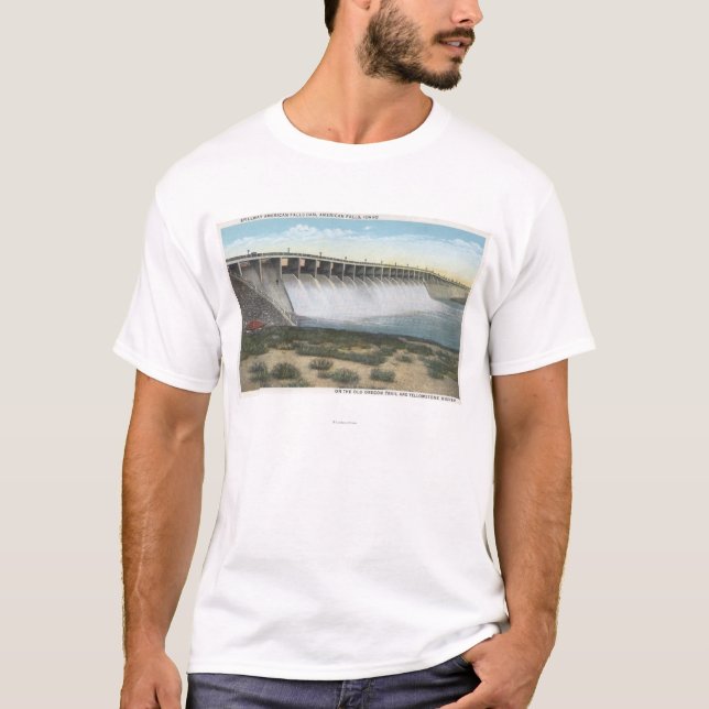 Spillway för amerikannedgångfördämning, Oregon T Shirt (Framsida)