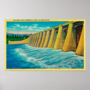 Spillwaygrindar på den Bonneville fördämningen Poster