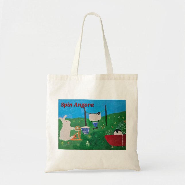 Spin Angora Tote/Garn Bag Tygkasse (Framsidan)