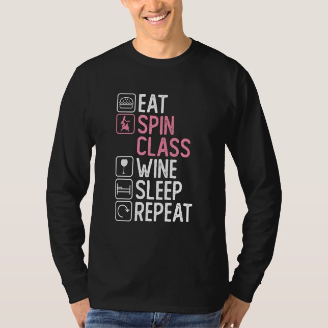 Spin Class Workout Wine  Indoor Cycling Gym Spin C T Shirt (Framsida)