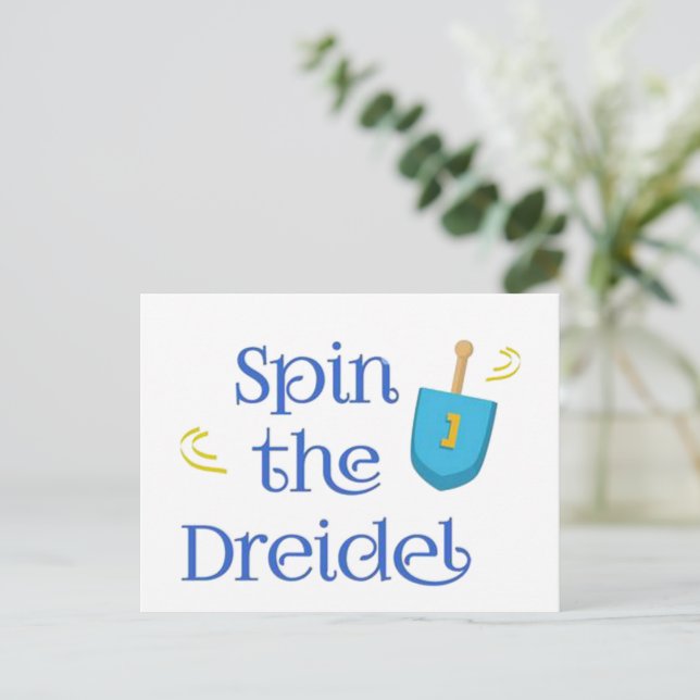 Spin The Dreidel Helg Vykort (Stående Fram)