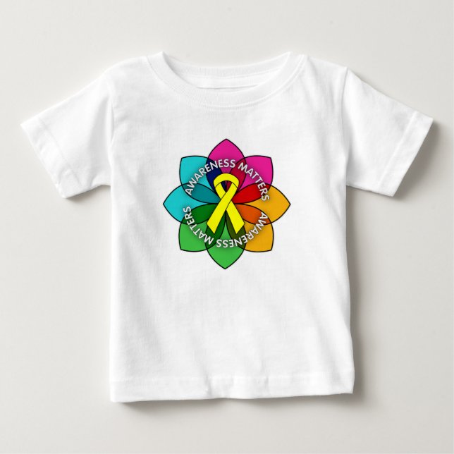 Spina betyder den Bifida medvetenheten Petals T-shirt (Framsida)