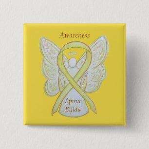 Spina Bifida Angel Gult Awareness Ribbon Stift Knapp