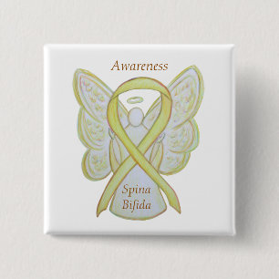 Spina Bifida Angel Gult Awareness Ribbon Stift Knapp