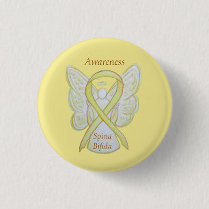 Spina Bifida Angel Gult Awareness Ribbon Stift Knapp