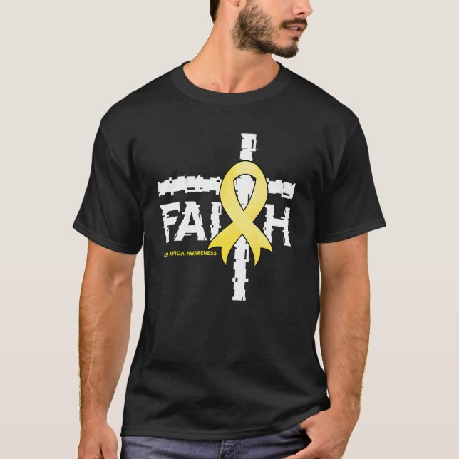 Spina Bifida Awareness Christian Faith & Cross 1 T Shirt (Framsida)