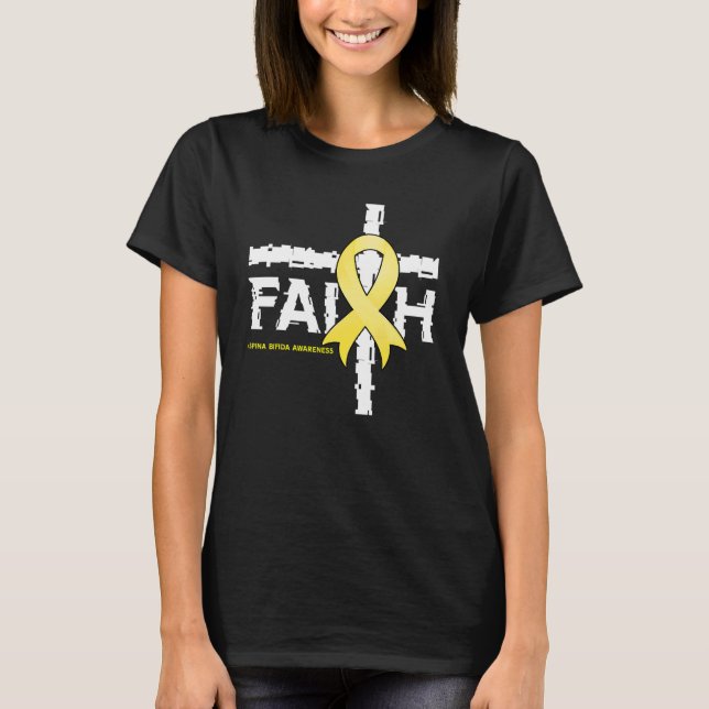 Spina Bifida Awareness Christian Faith & Cross 1 T Shirt (Framsida)