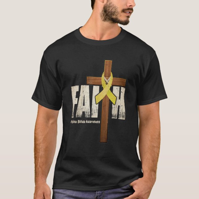 Spina Bifida Awareness Christian Faith & Cross 2 T Shirt (Framsida)