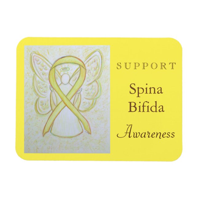 Spina Bifida Awareness Ribbon Angel Anpassningsbar Magnet (Horisontell)