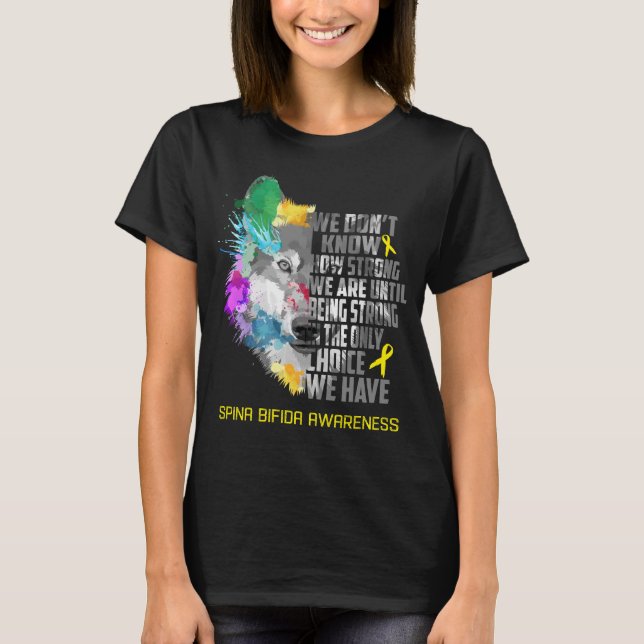 Spina Bifida Awareness Ribbon Support Gifts T Shirt (Framsida)
