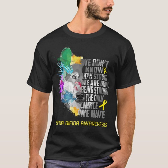 Spina Bifida Awareness Ribbon Support Gifts T Shirt (Framsida)