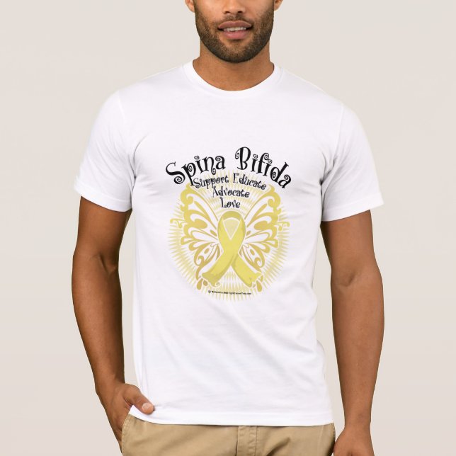 Spina Bifida fjäril 3 T Shirt (Framsida)