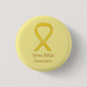 Spina Bifida Gult Awareness Ribbon Stift Knapp