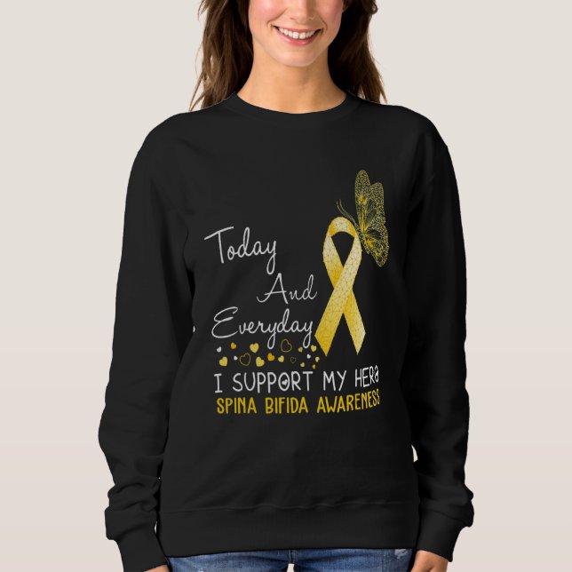 Spina Bifida-medvetande jag stöder min Hero Butter T Shirt (Framsida)