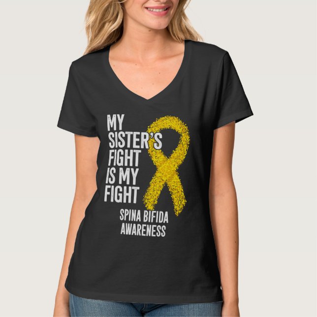 Spina Bifida My Sister's Fight Is My Fight Spina B T Shirt (Framsida)