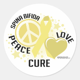 Spina Bifida PLC Runt Klistermärke
