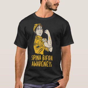 Spina Bifida Split Spine Awarness med Gult Ribb T Shirt