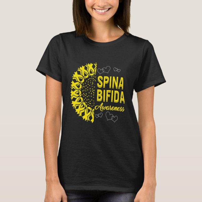 Spina Bifida Warrior Awareness Month Split Spine S T Shirt (Framsida)