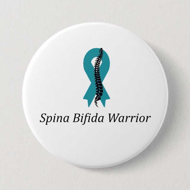 Spina Bifida Warrior Pin-knapp med tubon Knapp (Framsida)