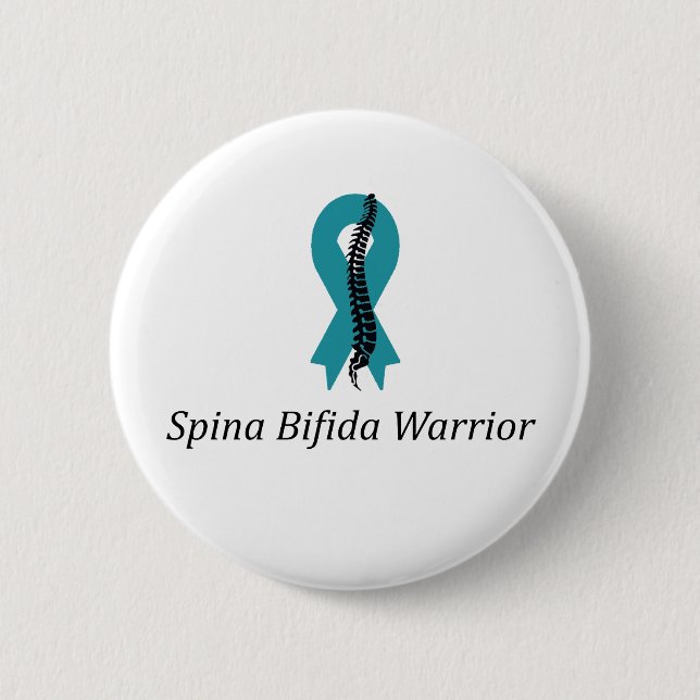 Spina Bifida Warrior Pin-knapp med tubon Knapp (Framsida)