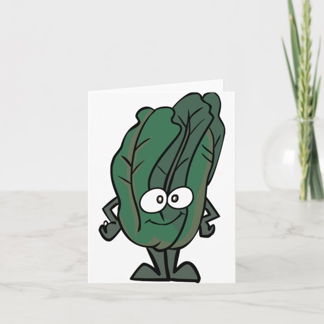Spinach Ansikte Note Cards Kort (Framsida)