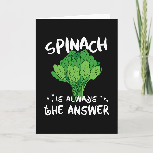 Spinach Is Always The Answer Vegan Kort (Framsida)