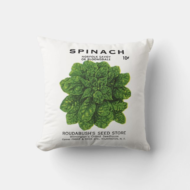 Spinach Seed Packet Label Kudde (Framsida)