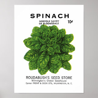 Spinach Seed Packet Label Poster