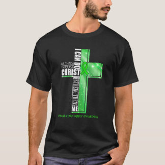 Spinal Cord Injury Awareness Christian Cross Ribbo T Shirt
