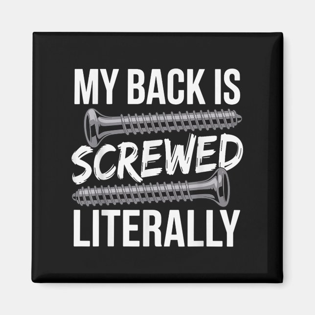 Spinal Fusion Art For Men Women Recovery Back Spin Magnet (Framsidan)