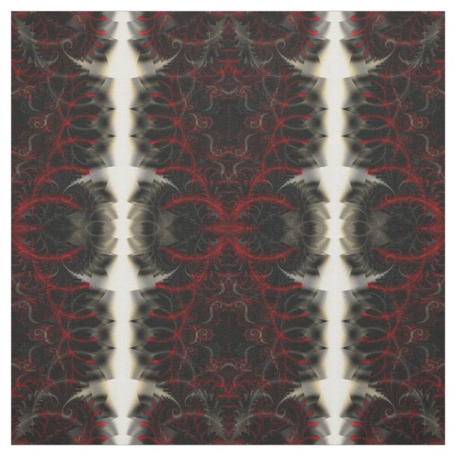 Spinal Paisley Fractal Mönster Goth Skriv ut Tyg (Provkarta)